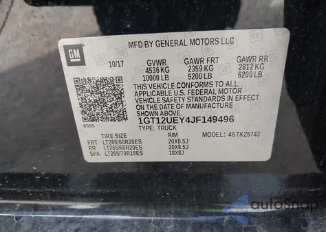 2018 GMC Sierra 2500Hd Denali from USA, damaged, VIN 1GT12UEY4JF149496